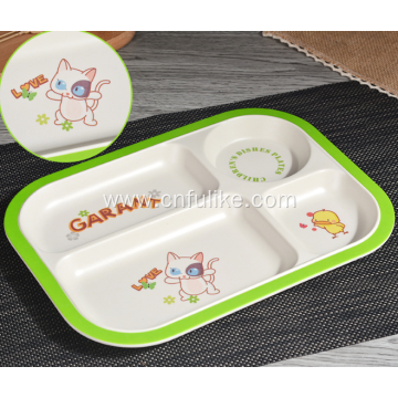 Bamboo Fiber Plastic Kids Dish Plate